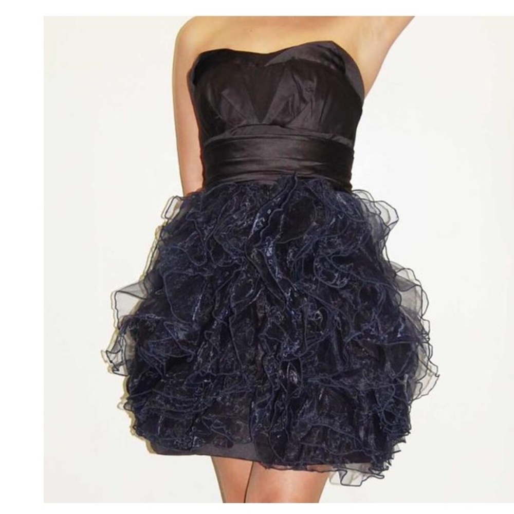 Zac Posen Black Dress with Removable Navy Skirt